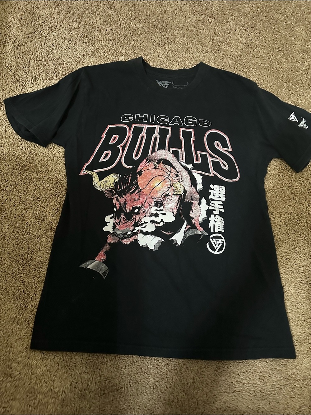 Hypland x Chicago Bulls Black Graphic Short-Sleeve Tee Size Medium